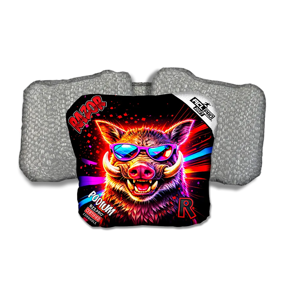 Podium PRO Worthog Party Animals Silver Back Cornhole Bags
