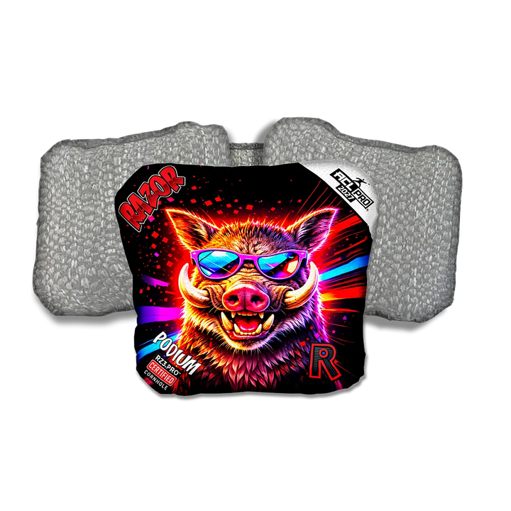 Podium PRO Worthog Party Animals Silver Back Cornhole Bags