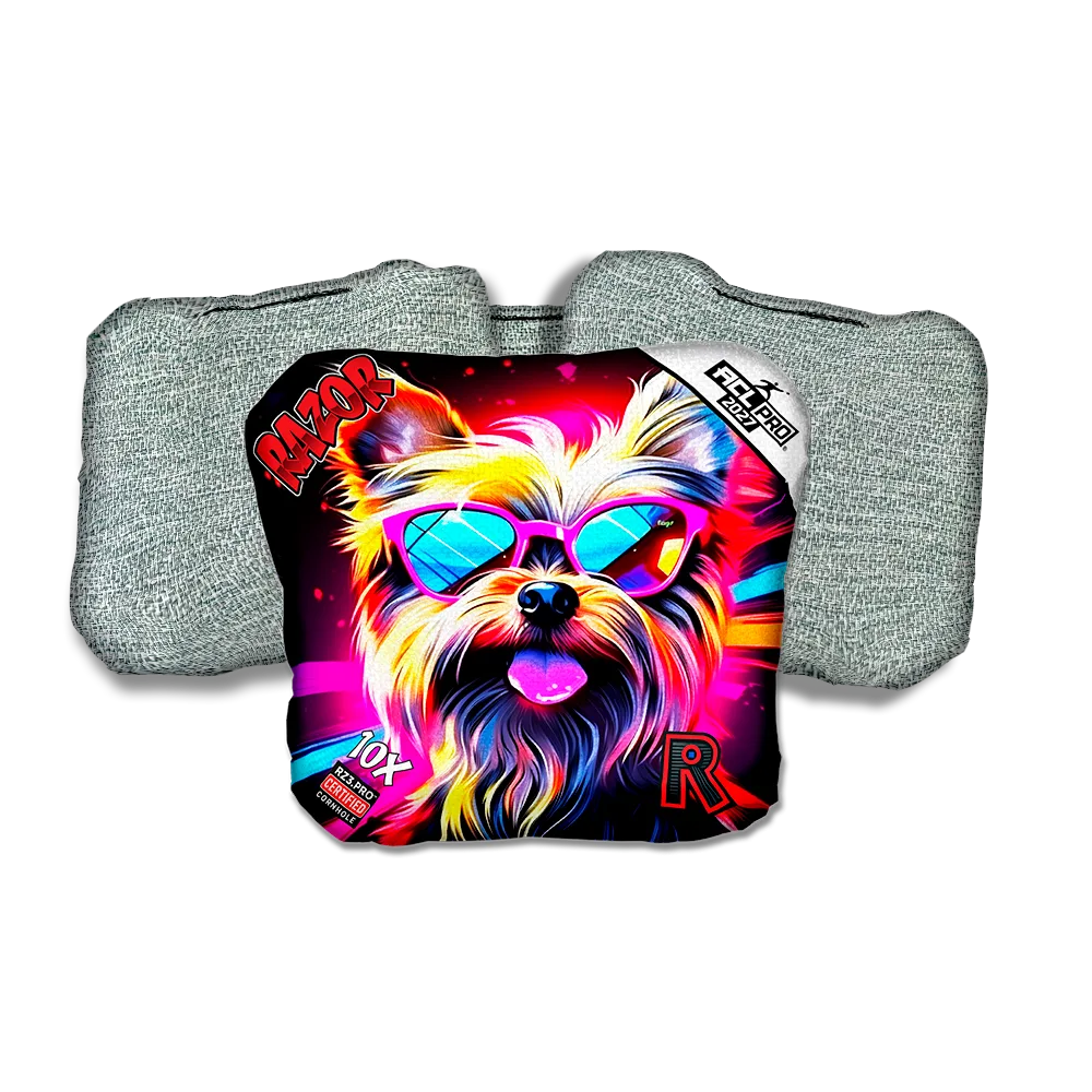 10 X PRO Yorkie Light Back Cornhole Bags