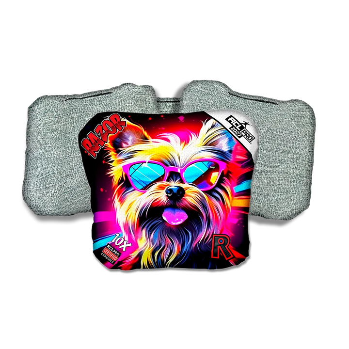 10 X PRO Yorkie Light Back Cornhole Bags
