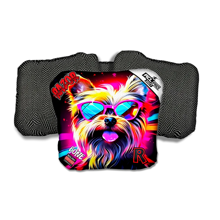 Bone PRO Yorkie Black Back Cornhole Bags