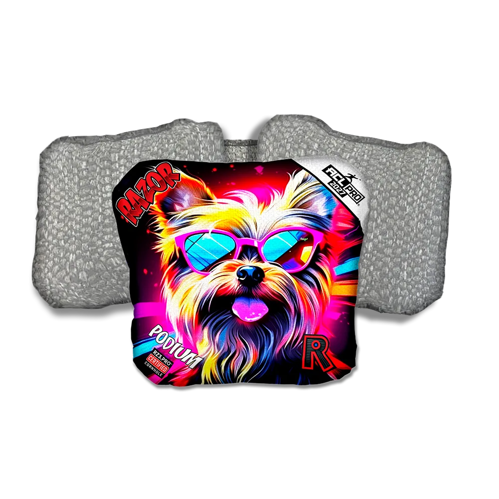 Podium PRO Yorkie Silver Back Cornhole Bags