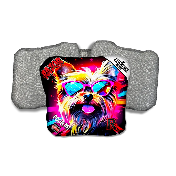 Podium PRO Yorkie Silver Back Cornhole Bags
