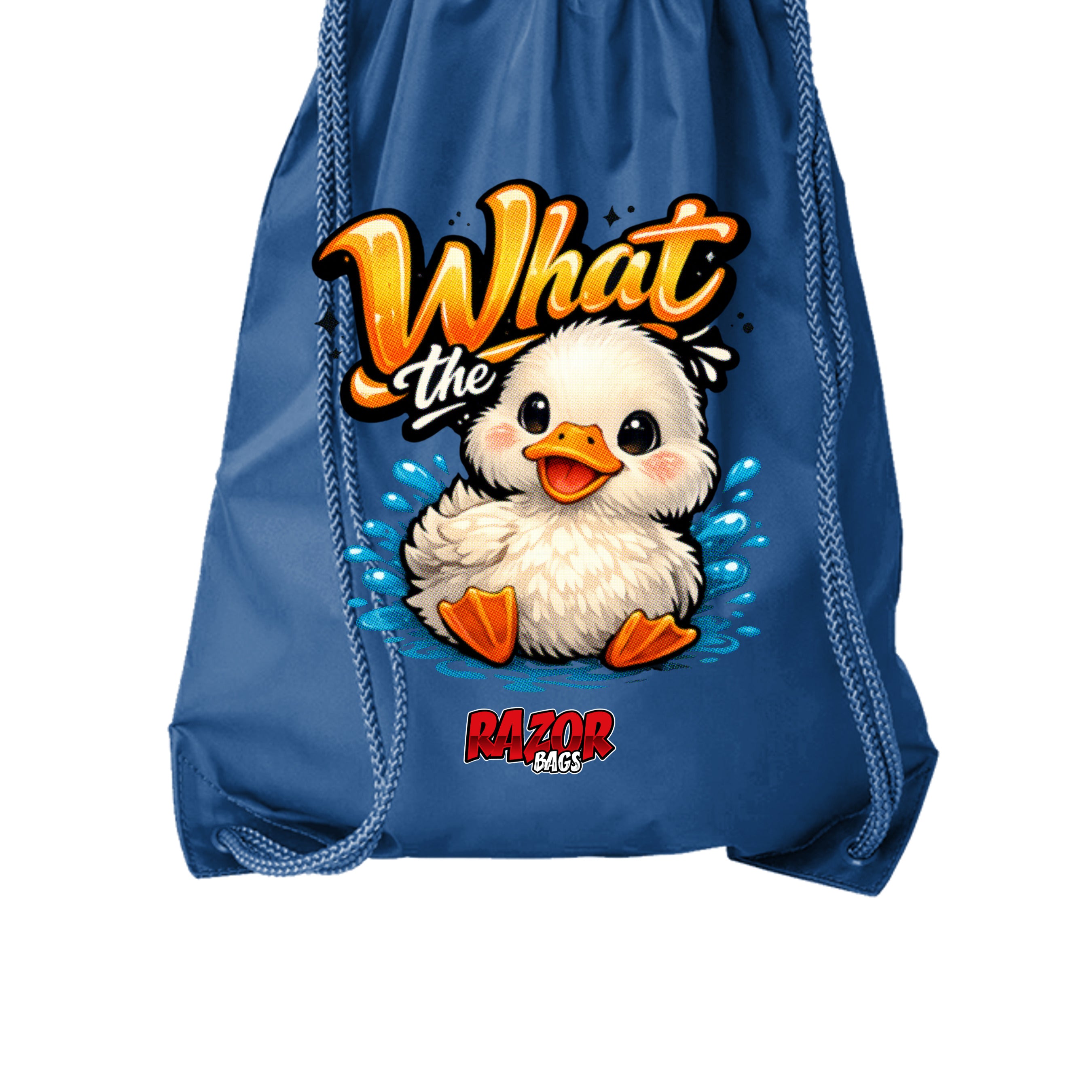 Razor What The Duck Drawstring Backpack | Funny Duck Gym Bag